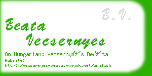 beata vecsernyes business card